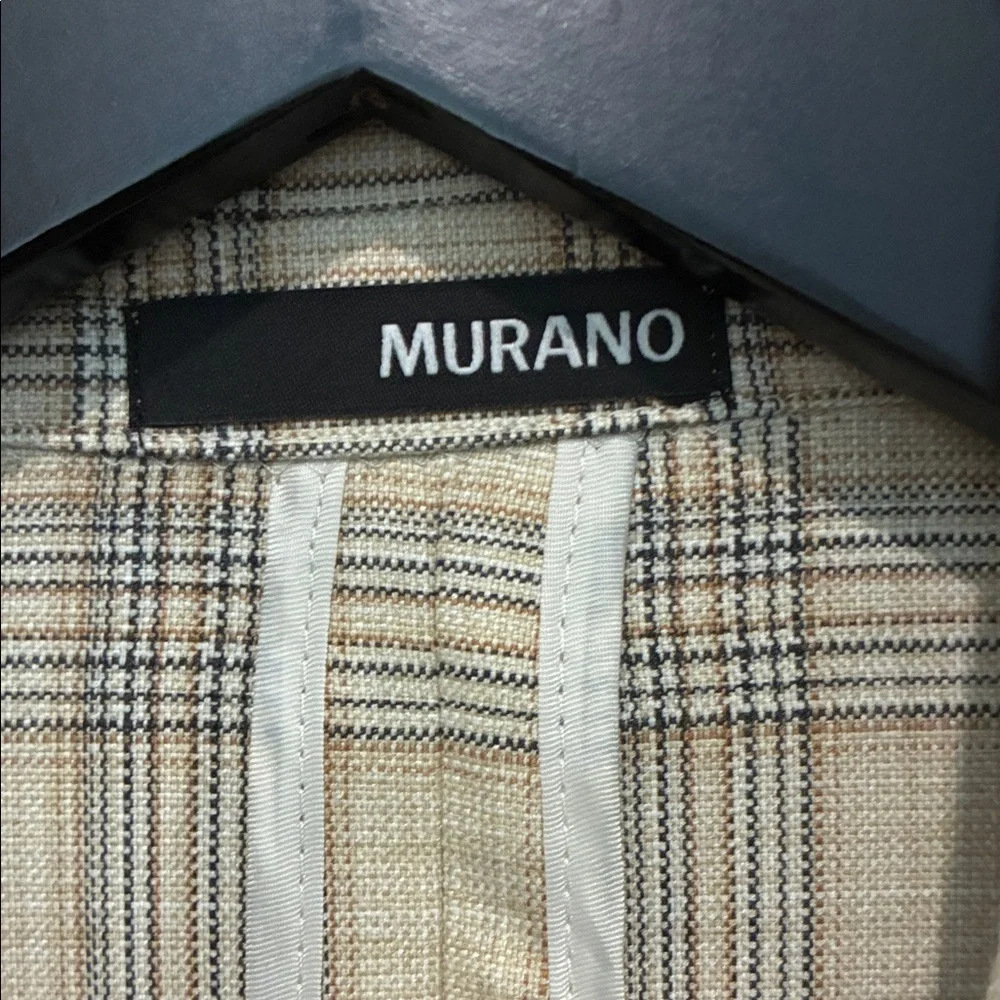 Murano Cream & Gray Plaid Men's Sport Coat - Picture 2 of 7